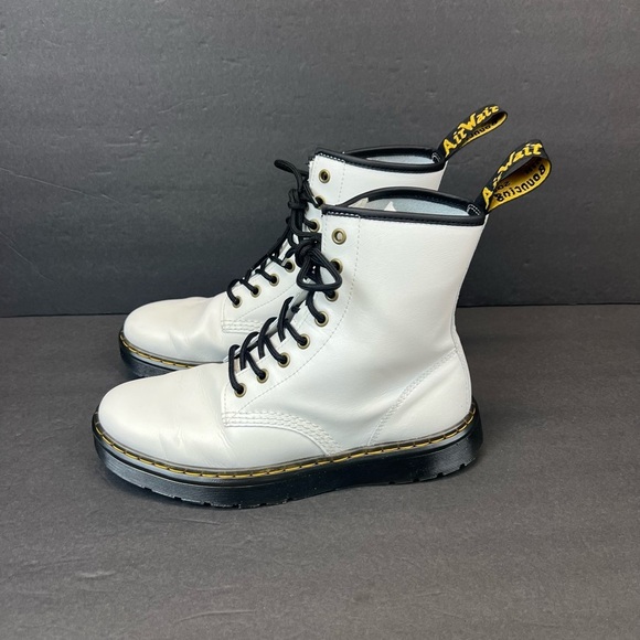 Dr. Martens Zavala Boot Women’s US Size 8 Euro 39 White Leather Combat AW004 - Picture 2 of 11